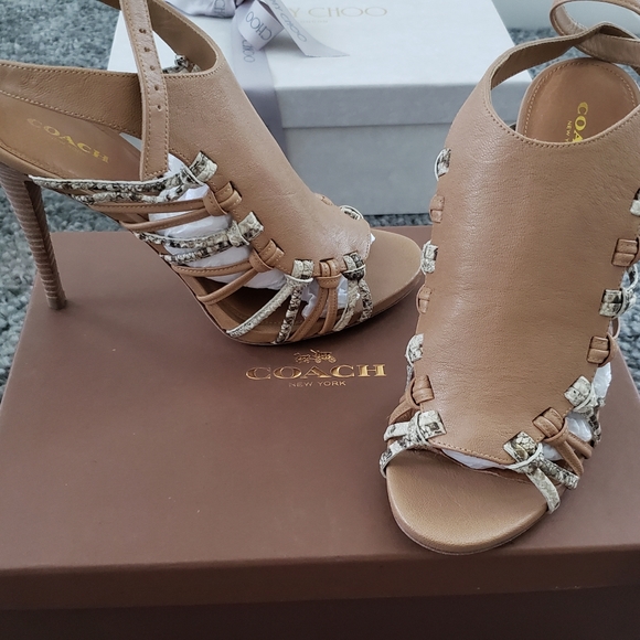 Coach Jody Python Print Heels - Picture 2 of 4